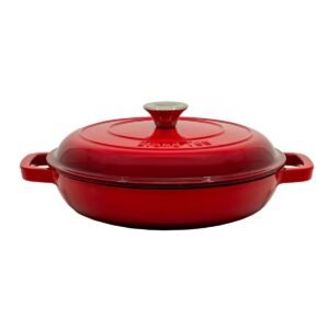 Red Deep Frying Pan With Lid, 2.25l.