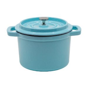 Enamelled Cast Iron Mini Pot, Light Blue, 0.65 L